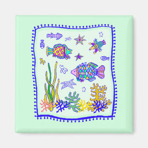 Tropical Fish Quilt Magnet