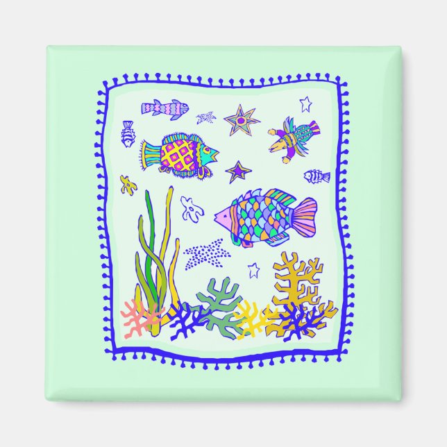 Tropical Fish Quilt Magnet (Front)