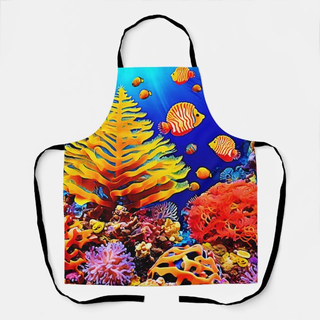 Tropical Fish Reef Underwater Life Apron (Front)