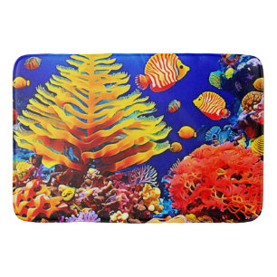 Tropical Fish Reef Underwater Life Bath Mat