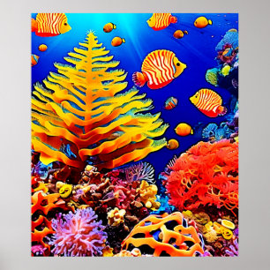 Tropical Fish Reef Underwater Life Poster