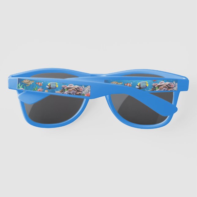 Tropical Fish swimming Seabed Sunglasses (Back)