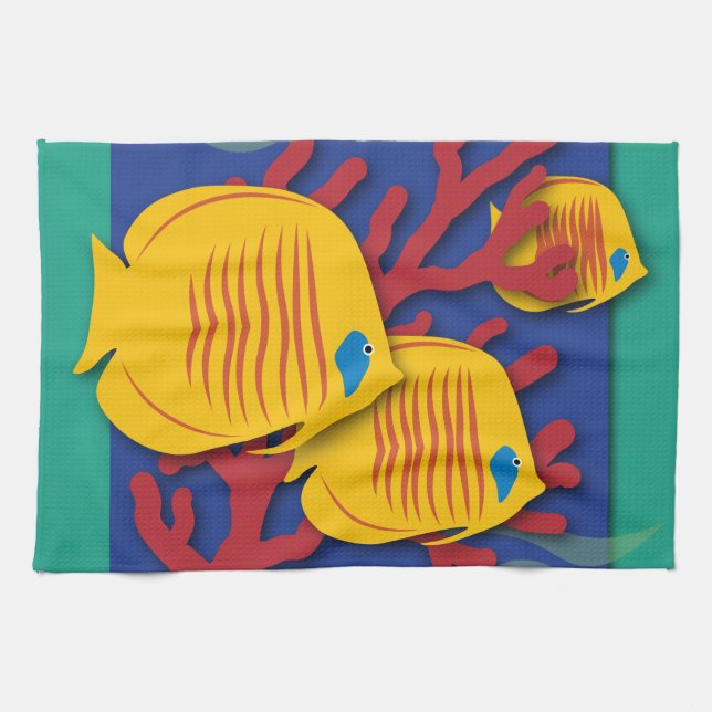Tropical Fish Tea Towel (Horizontal)