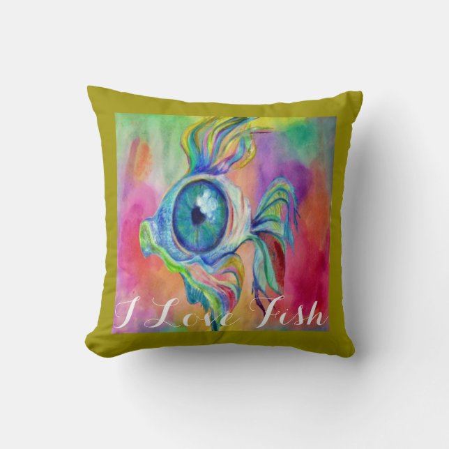 Tropical Fish Throw Pillow (Front)