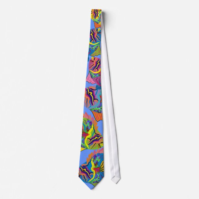Tropical Fish Tie, Whimsical Art Tie (Front)