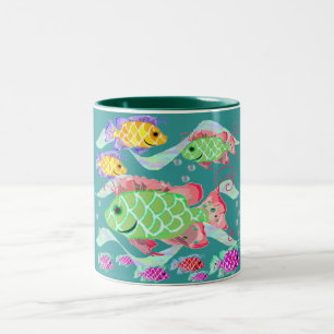Tropical Fish Two-Tone Coffee Mug