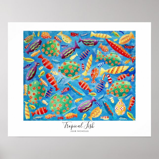 Tropical Fish Underwater sea Life Painting Poster (Front)