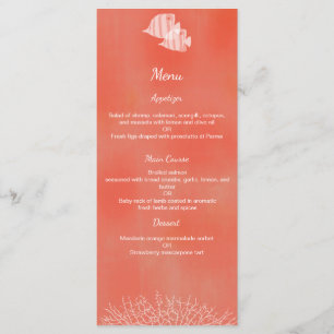 Tropical fish watercolor wedding menu