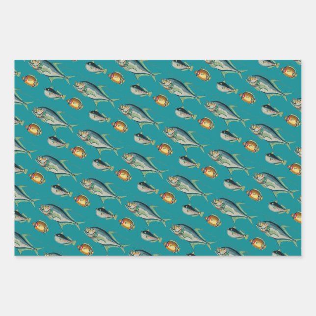 Tropical Fish Wrapping Paper Sheet (Front)