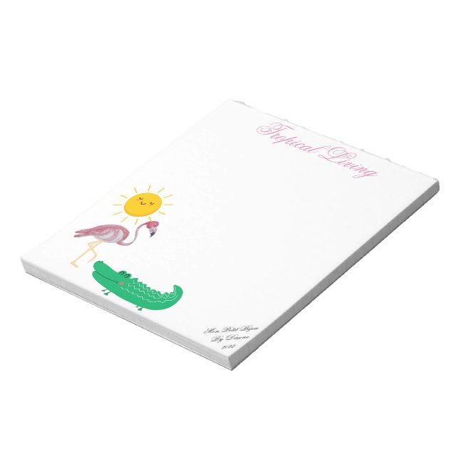 Tropical Flamingo Alligator Sun  Notepad (Rotated)