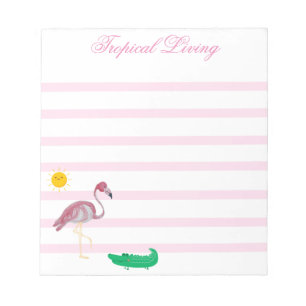 Tropical Flamingo Alligator Sun  Notepad