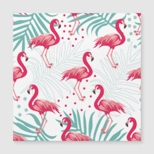 Tropical flamingo and leaves, summer pattern.