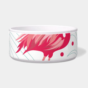 Tropical flamingo and leaves, summer pattern.