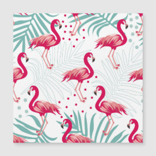 Tropical flamingo and leaves, summer pattern.
