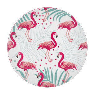 Tropical flamingo and leaves, summer pattern. cutting board