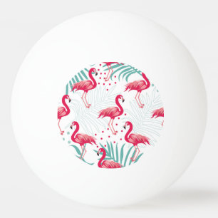 Tropical flamingo and leaves, summer pattern. ping pong ball