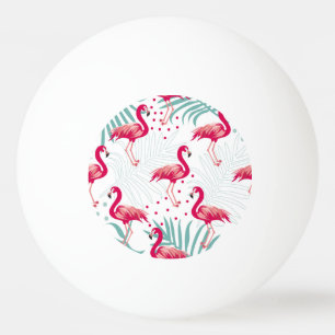 Tropical flamingo and leaves, summer pattern. ping pong ball