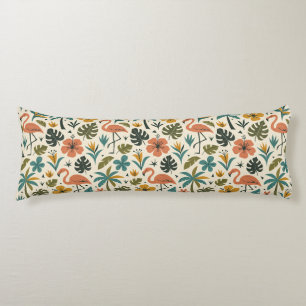 Tropical Flamingo and Palm Tree Pattern Body Cushion