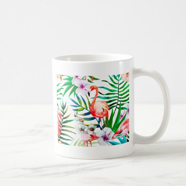 Tropical flamingo art coffee mug (Right)