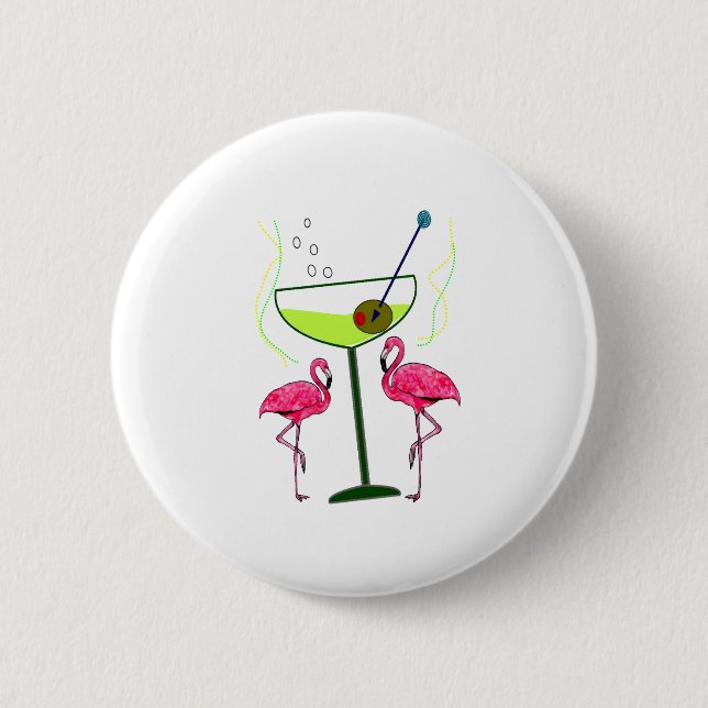 Tropical Flamingo Art Gifts 6 Cm Round Badge (Front)