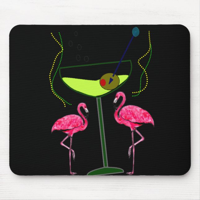Tropical Flamingo Art Gifts Mouse Pad (Front)