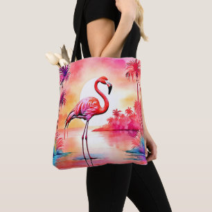 Tropical Flamingo Art Tote Bag