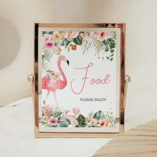 Tropical Flamingo Baby Shower Food Poster
