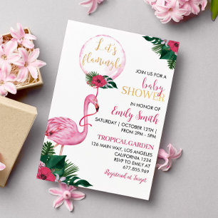 Tropical Flamingo Baby Shower Invitation