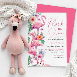 Tropical Flamingo Baby Shower Invitation