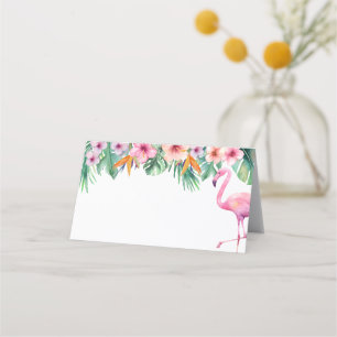 Tropical Flamingo Baby Shower Place Cards – Blank