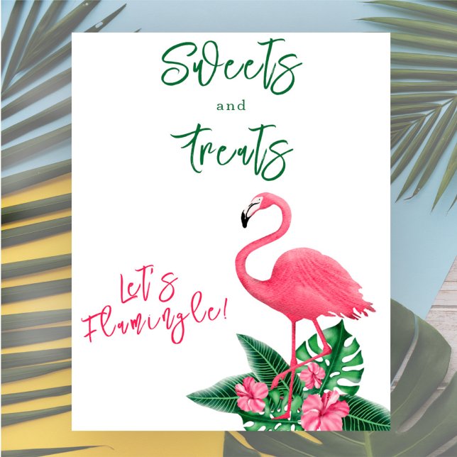 Tropical flamingo baby shower Sweets and treats Poster (Creator Uploaded)