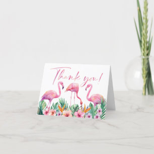 Tropical Flamingo Baby Shower Thank You Card