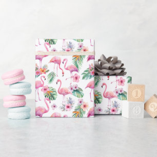 Tropical Flamingo Baby Shower Wrapping Paper