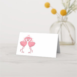 Tropical Flamingo Beach Pink Wedding Escort Place Card