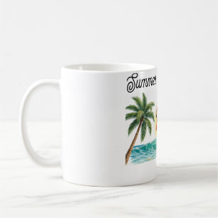 Tropical Flamingo Beach Sunset - Summer Vacation P Coffee Mug
