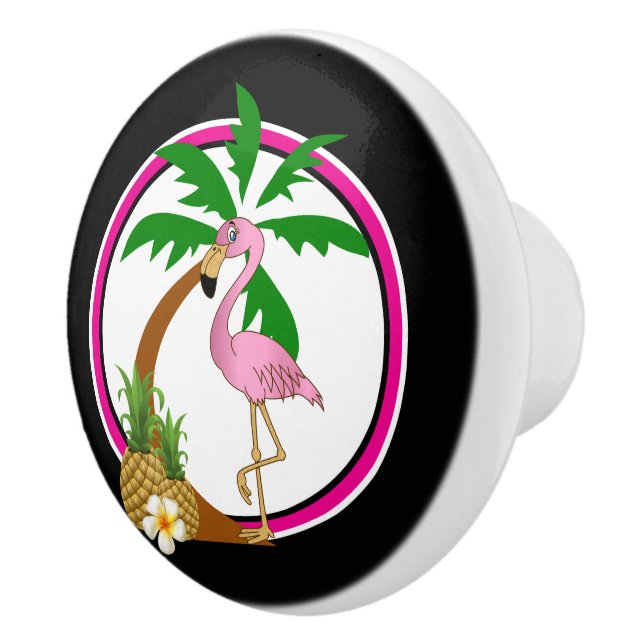 Tropical Flamingo Bird Ceramic Knob (Right)