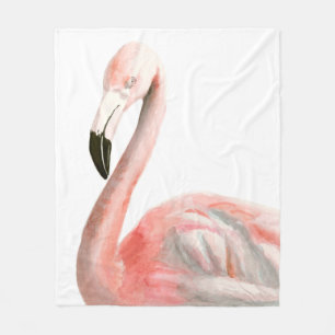 Tropical Flamingo Bird Fleece Blanket