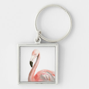 Tropical Flamingo Bird Key Ring