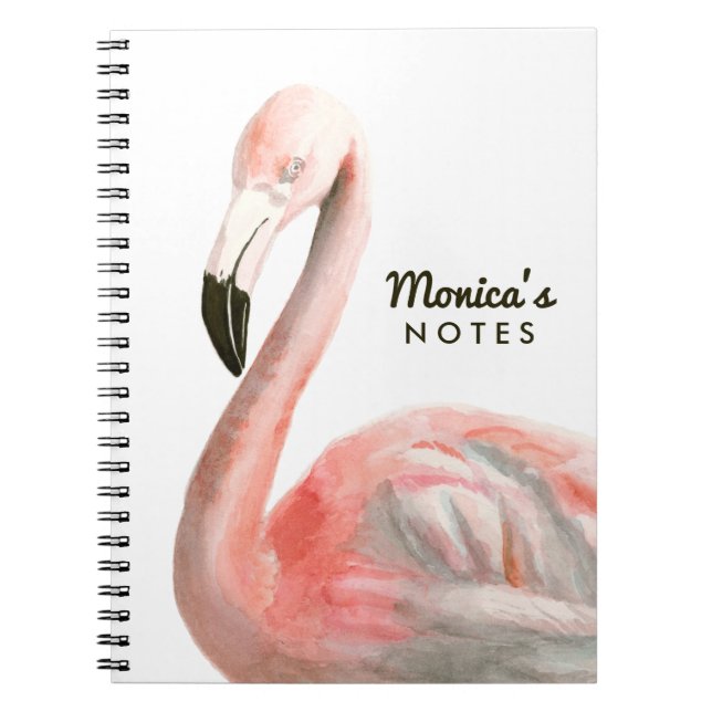 Tropical Flamingo Bird Notebook (Front)