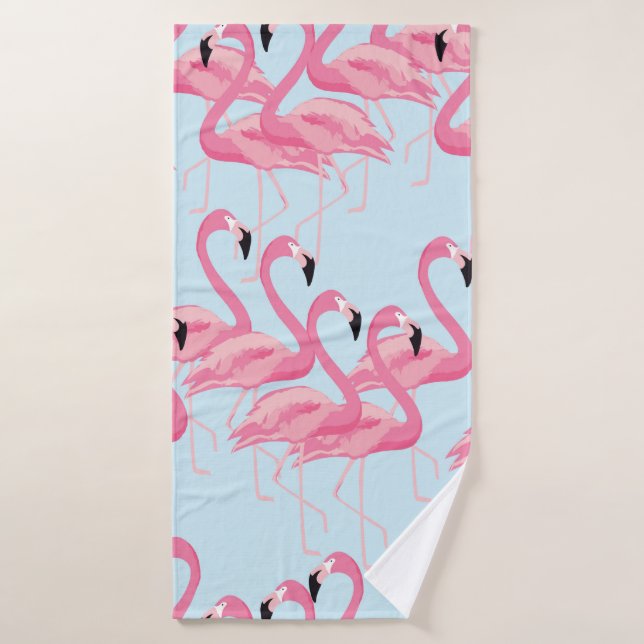 Tropical flamingo bird seamless pattern background bath towel (Bath Towel)