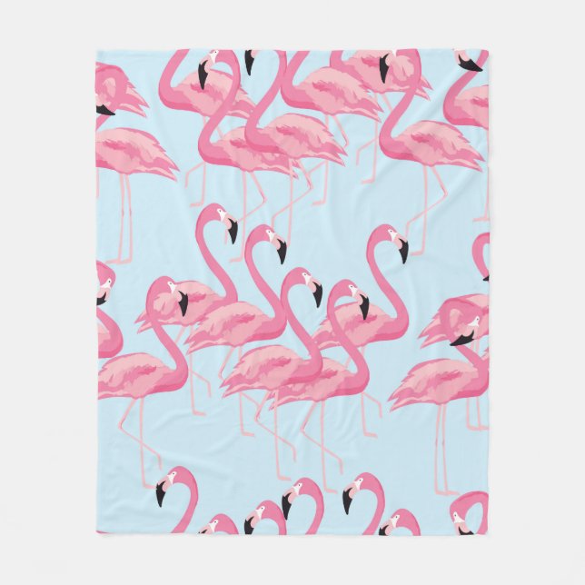 Tropical flamingo bird seamless pattern background fleece blanket (Front)