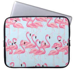 Tropical flamingo bird seamless pattern background laptop sleeve