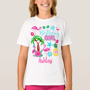 Tropical Flamingo Birthday Shirt
