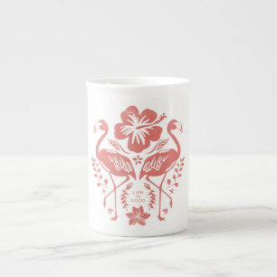 Tropical Flamingo Bone China Mug