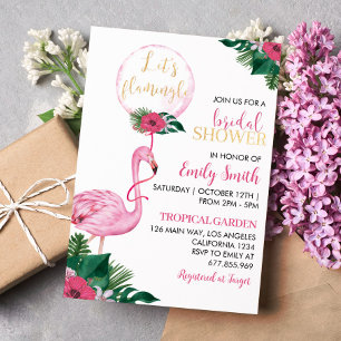 Tropical Flamingo Bridal Shower Invitation