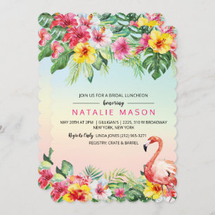 Tropical Flamingo Bridal Shower Invitation