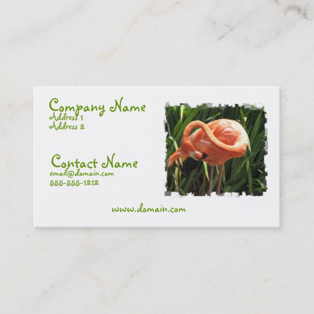 Tropical Flamingo Business Card (Front)