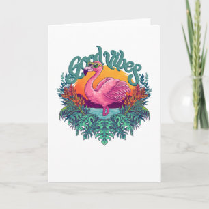 Tropical Flamingo Card