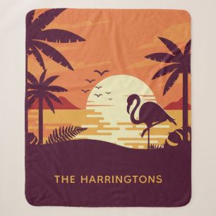 Tropical Flamingo custom name blankets