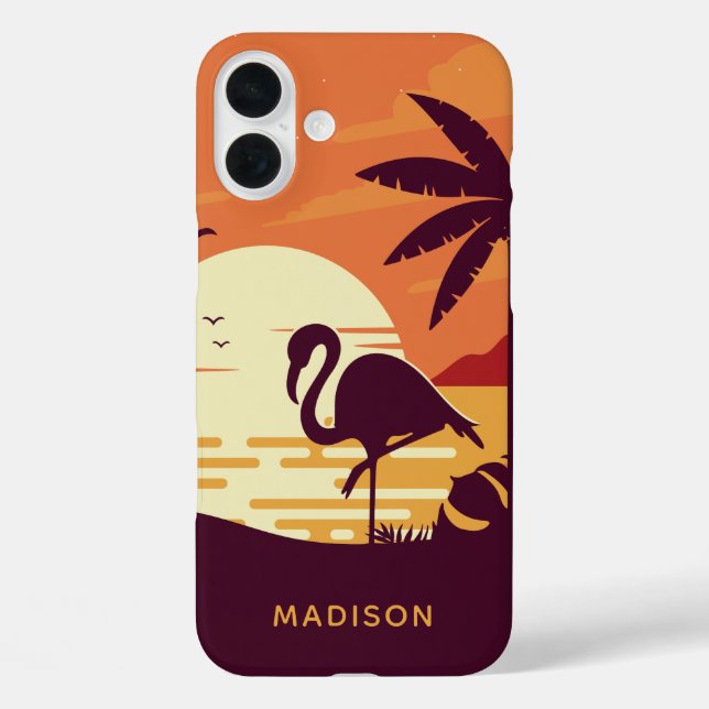 Tropical Flamingo custom name phone cases (Back)